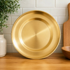 GOLDLUXA Juliana Style Premium Stainless Steel Serving Dinner Plates | Luxury Golden Dining Plates