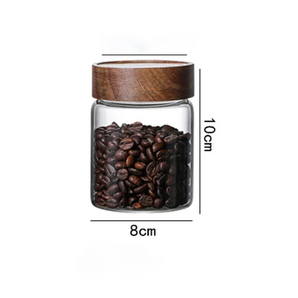 Glass Air Tight Borosilicate Jars With Wood Lid