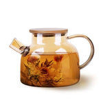 Glass Teapot with Bamboo Lid 1000ml Pakistan – Heat Resistant Transparent Tea & Coffee Pot for Brewing and Serving