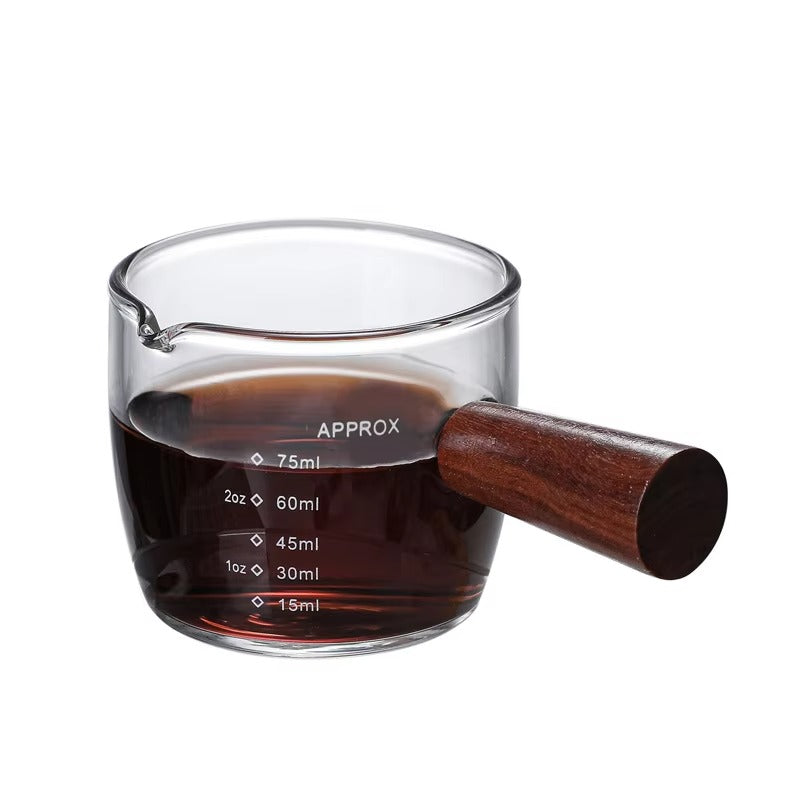 Glass coffee server with wooden handle – borosilicate measuring jug – Home Hatch Pakistan