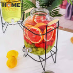 Glass Drink Dispenser with Tap & Stand – 8L