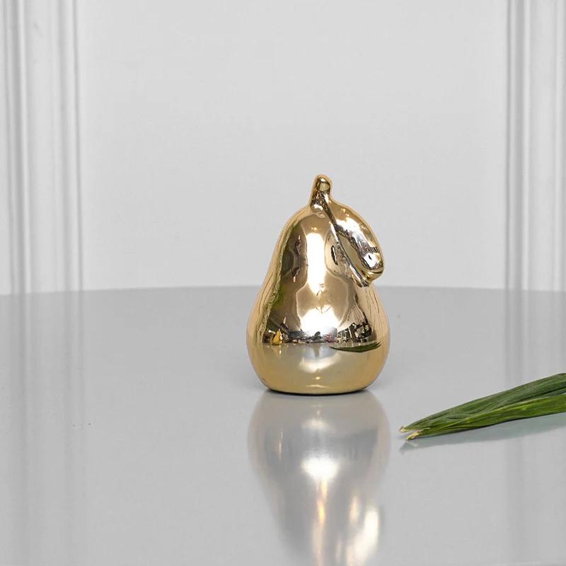 Gold Artificial Pear Ceramic Décor Fruit – Stylish Ceramic Centrepiece for Home Décor in Pakistan
