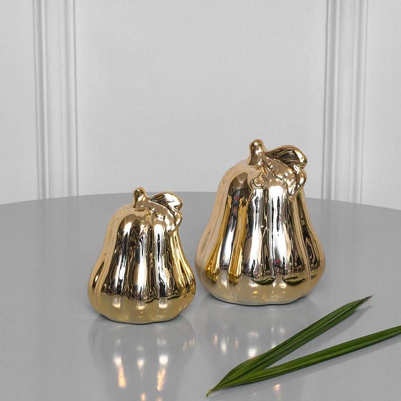 Gold Artificial Pear Ceramic Décor Fruit – Stylish Ceramic Centrepiece for Home Décor in Pakistan