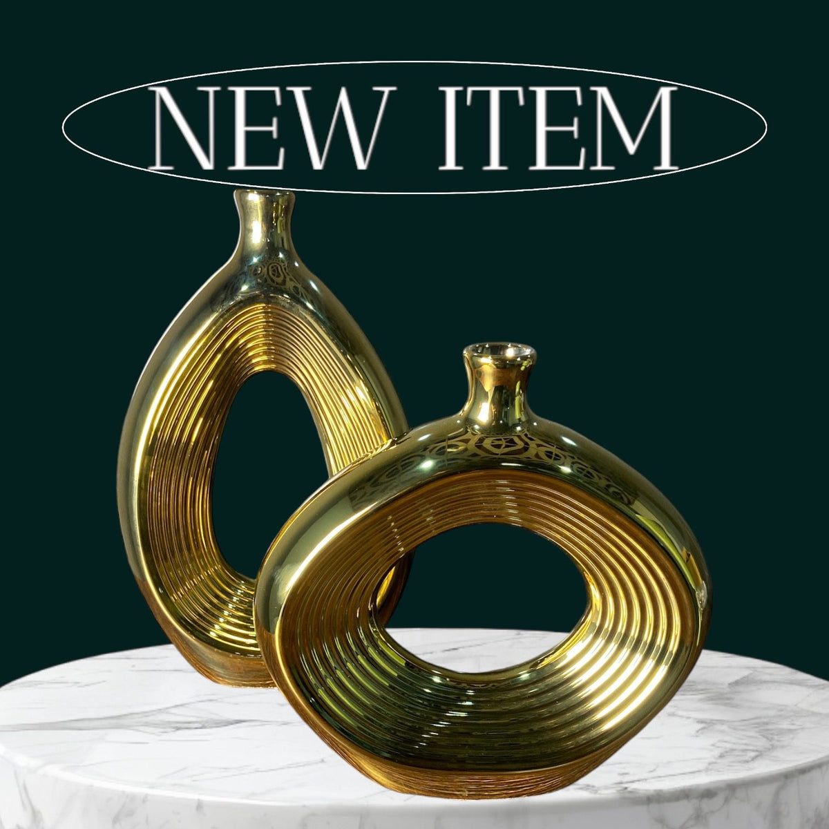 Vintage Stylish Golden Flower Vase | Home Decor | Pots & Vases