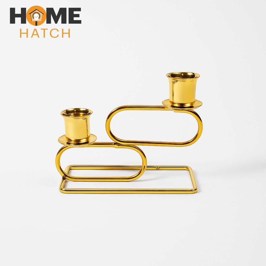 Golden Geometric Candle Holder | Modern Home Décor Accent