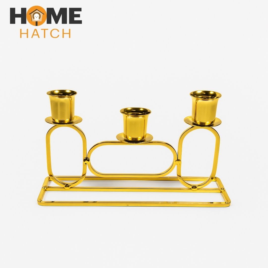 Golden Geometric Candle Holder | Modern Home Décor Accent