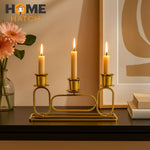 Golden Geometric Candle Holder | Modern Home Décor Accent