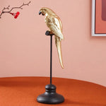 Golden Parrot on Perch | Figurine | Home Décor