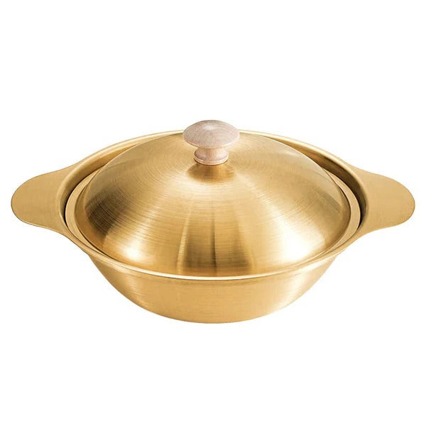 Golden Serving Handi with Lid – Stainless Steel Handi Bowl