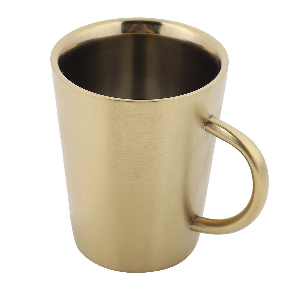 Golden Stainless Steel Mug with Handle – Plain & Textured