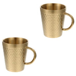 Golden Stainless Steel Mug with Handle – Plain & Textured