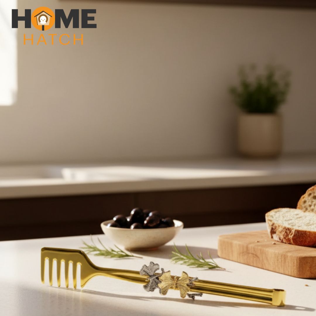 Turkish Design Golden Floral Tongs