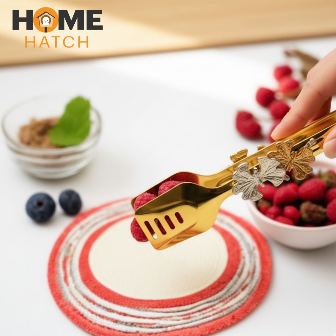 Turkish Design Golden Floral Tongs