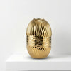 Golden Ripple Ceramic Decorative Vase – Luxury Home Décor