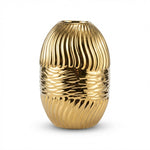 Golden ripple ceramic decorative vase luxury home décor – Home Hatch Pakistan