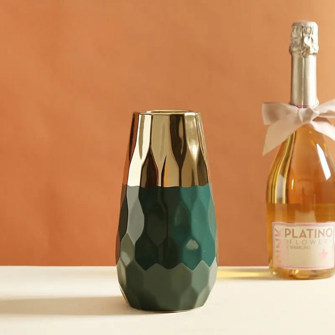 Green Textured Ceramic Flower Vase