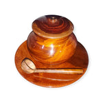 Handcrafted Wooden Sugar Jar with Spoon
