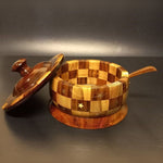 Handcrafted Wooden Sugar Pot with Spoon
