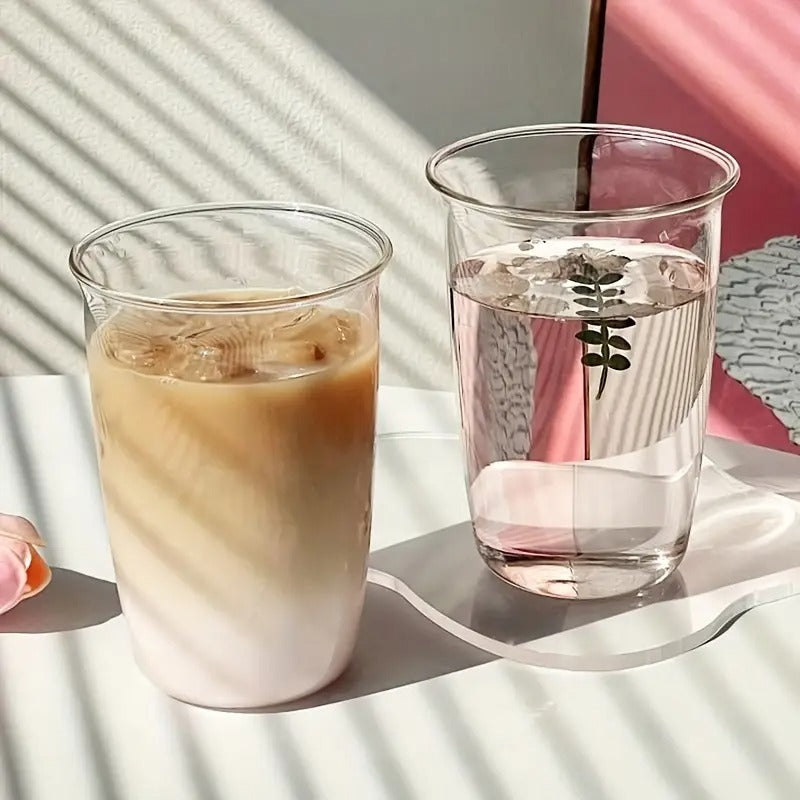 High Borosilicate Glass Cup – 400ml Transparent Coffee & Milk Mug