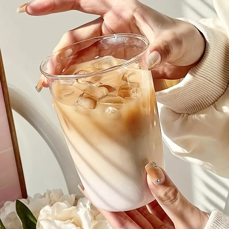 High Borosilicate Glass Cup – 400ml Transparent Coffee & Milk Mug
