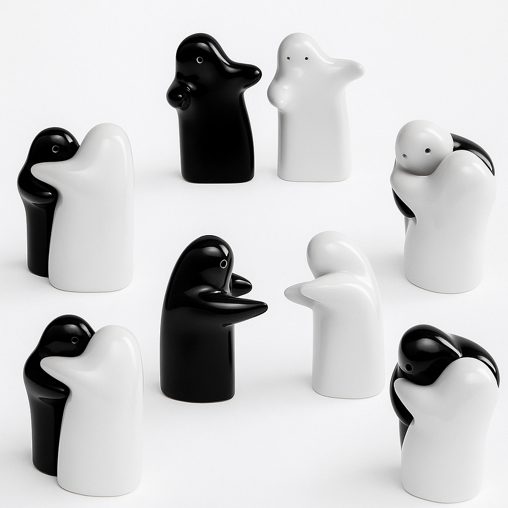 Hugging Ghost Salt & Pepper Shakers Pakistan – Cute Ceramic Refillable Table Set for Home & Kitchen Décor