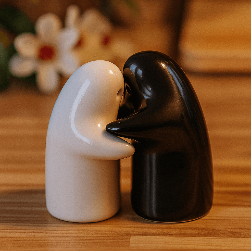 Hugging Ghost Salt & Pepper Shakers Pakistan – Cute Ceramic Refillable Table Set for Home & Kitchen Décor