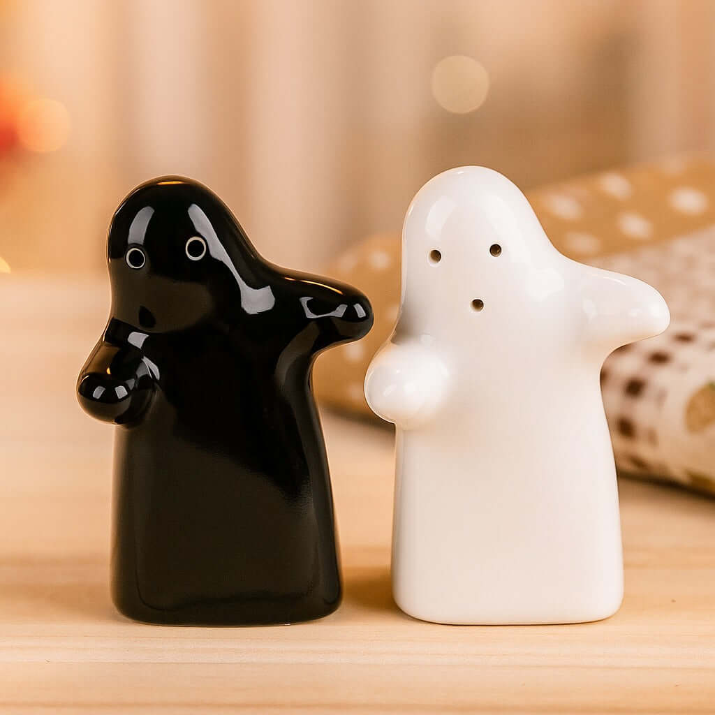 Hugging Ghost Salt & Pepper Shakers Pakistan – Cute Ceramic Refillable Table Set for Home & Kitchen Décor