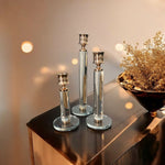 نورڈک اسٹائل میٹل اور گلاس کینڈل اسٹینڈ | پھولوں کا گلدستہ | گهر کی آرائش