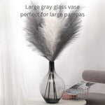 Smoky Gray Glass Vase | Modern Minimalist Glass Vase | Home Decor
