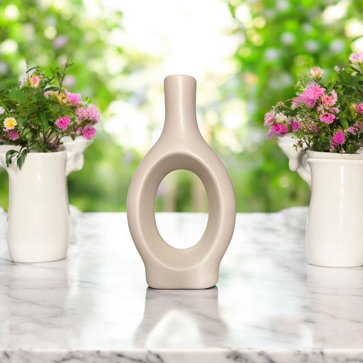 Modern Nordic Ceramic Loop Vase | Elegant Minimalist Decor | Pots & Vases