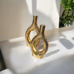 Modern Nordic Ceramic Loop Vase - Gold | Elegant Minimalist Decor | Pots & Vases