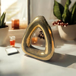 Triangle Hallow Ceramic Vase - Gold | Pots & Vases