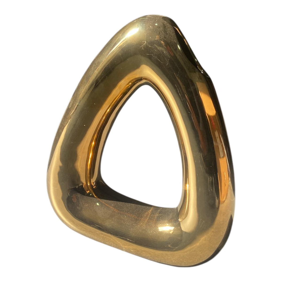 Triangle Hallow Ceramic Vase - Gold | Pots & Vases