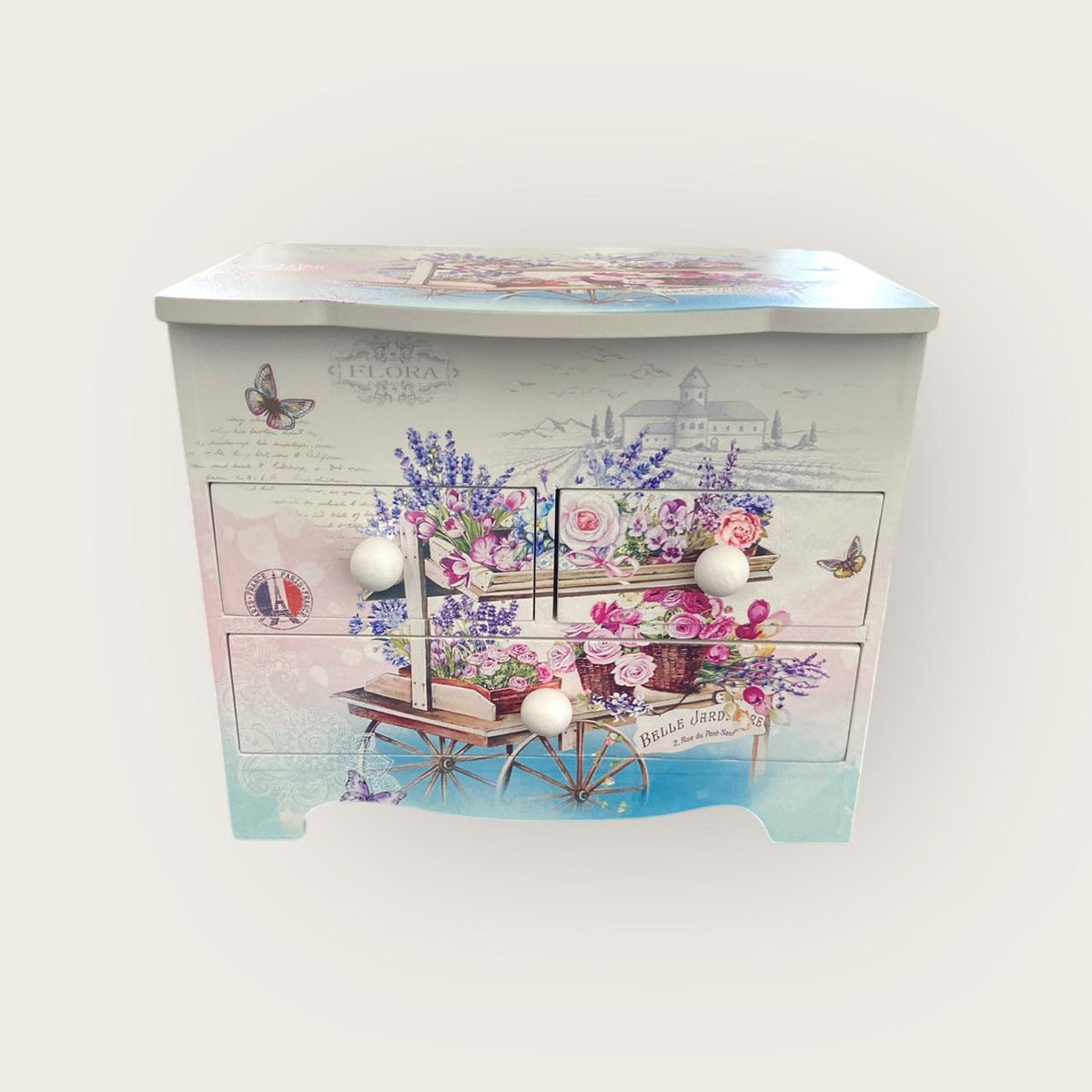 Wooden Jewelry Box with Mirror | Storage Organizer | Trinket Box