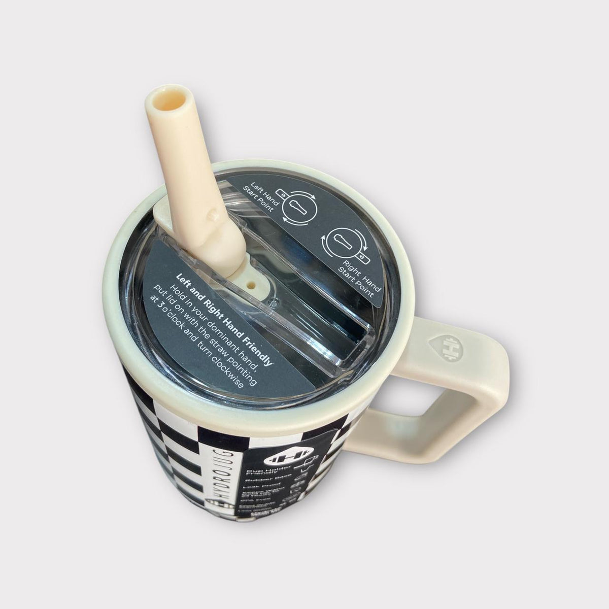 HydroJug Traveler 32oz - Black & White Checkered | Insulated Stainless Steel Tumbler