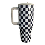 HydroJug Traveler 32oz - Black & White Checkered | Insulated Stainless Steel Tumbler