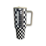 HydroJug Traveler 32oz - Black & White Checkered | Insulated Stainless Steel Tumbler