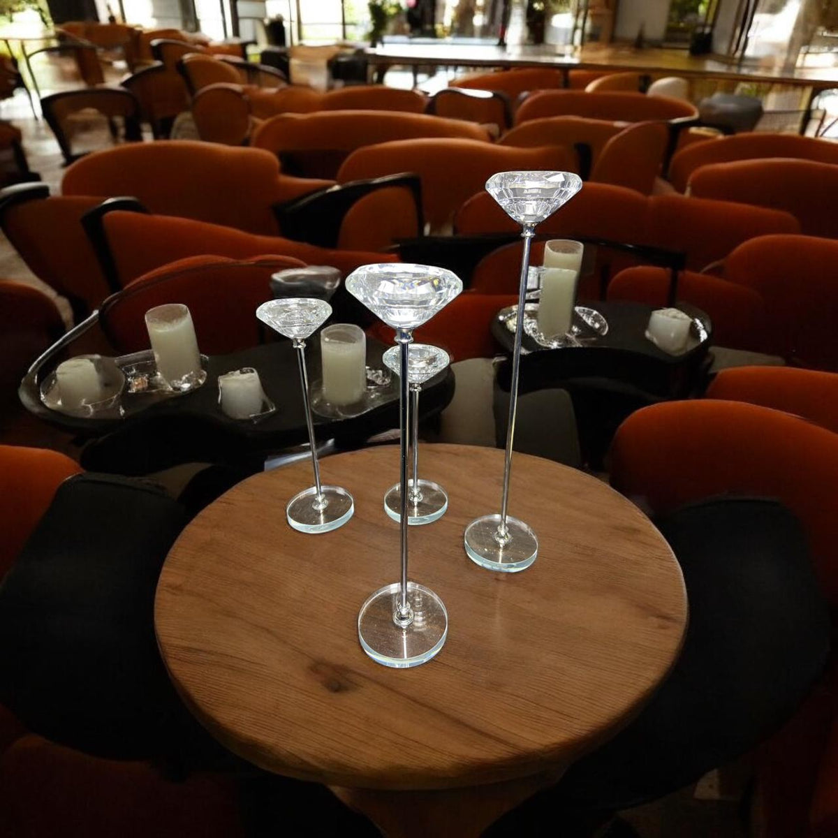 نورڈک اسٹائل میٹل اور گلاس کینڈل اسٹینڈ | پھولوں کا گلدستہ | گهر کی آرائش