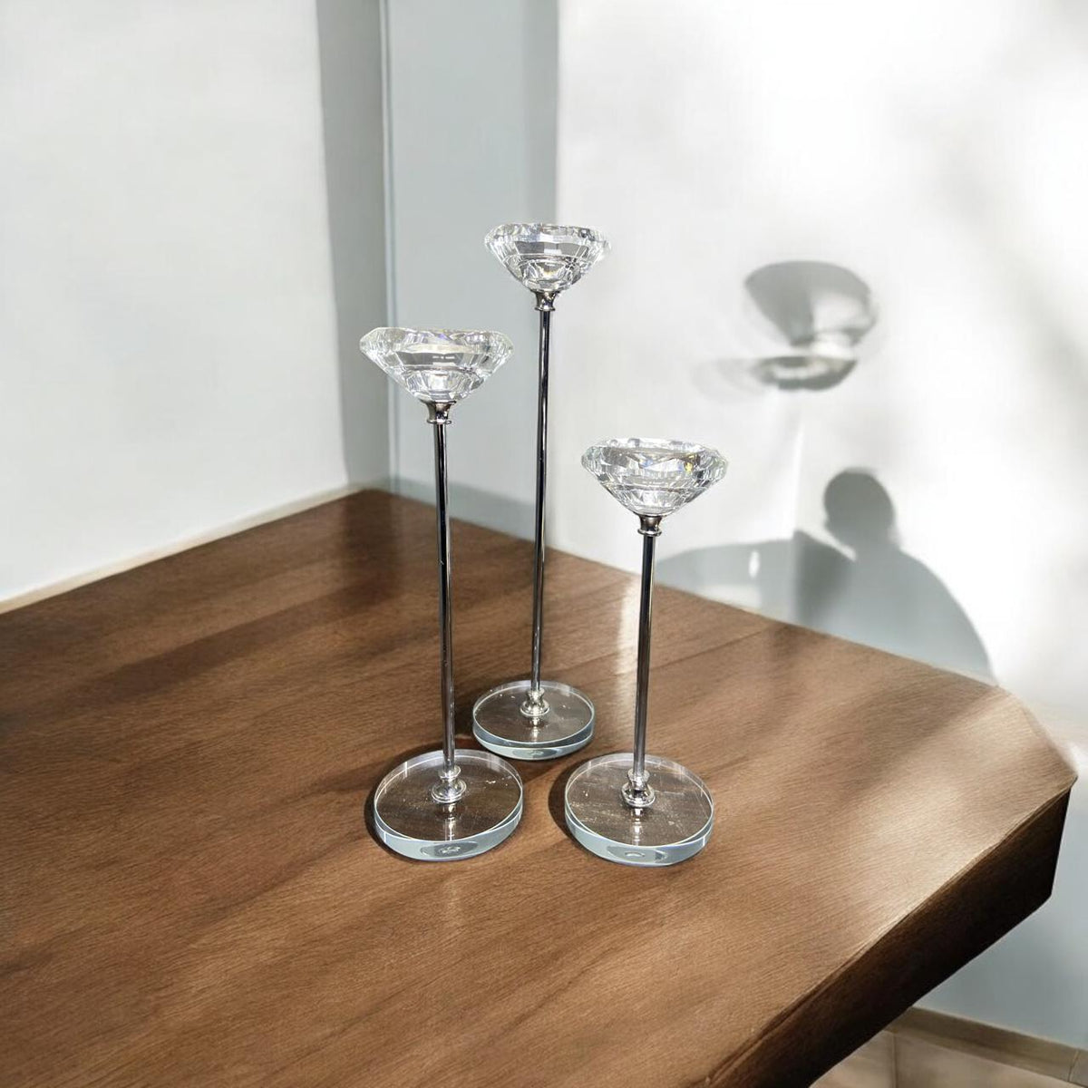 نورڈک اسٹائل میٹل اور گلاس کینڈل اسٹینڈ | پھولوں کا گلدستہ | گهر کی آرائش