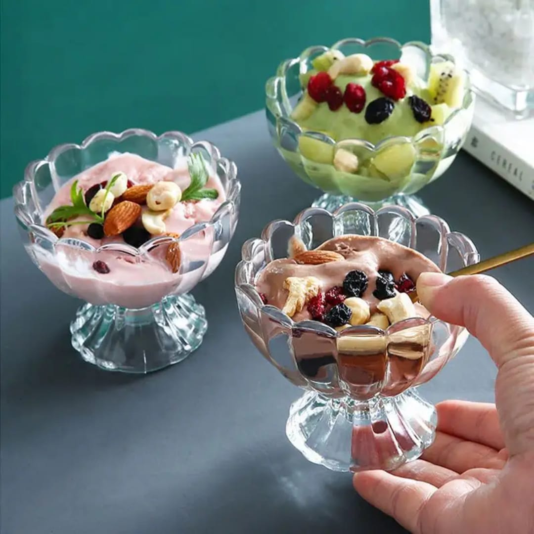 Ice Cream Cups – Set of 6 Glass Dessert Cups