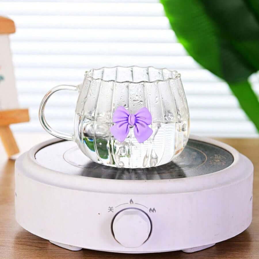 Japanese Style Pumpkin Shaped Bowknot Glass Coffee Mug