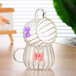 Japanese Style Pumpkin Shaped Bowknot Glass Coffee Mug