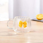 Japanese Style Pumpkin Shaped Bowknot Glass Coffee Mug
