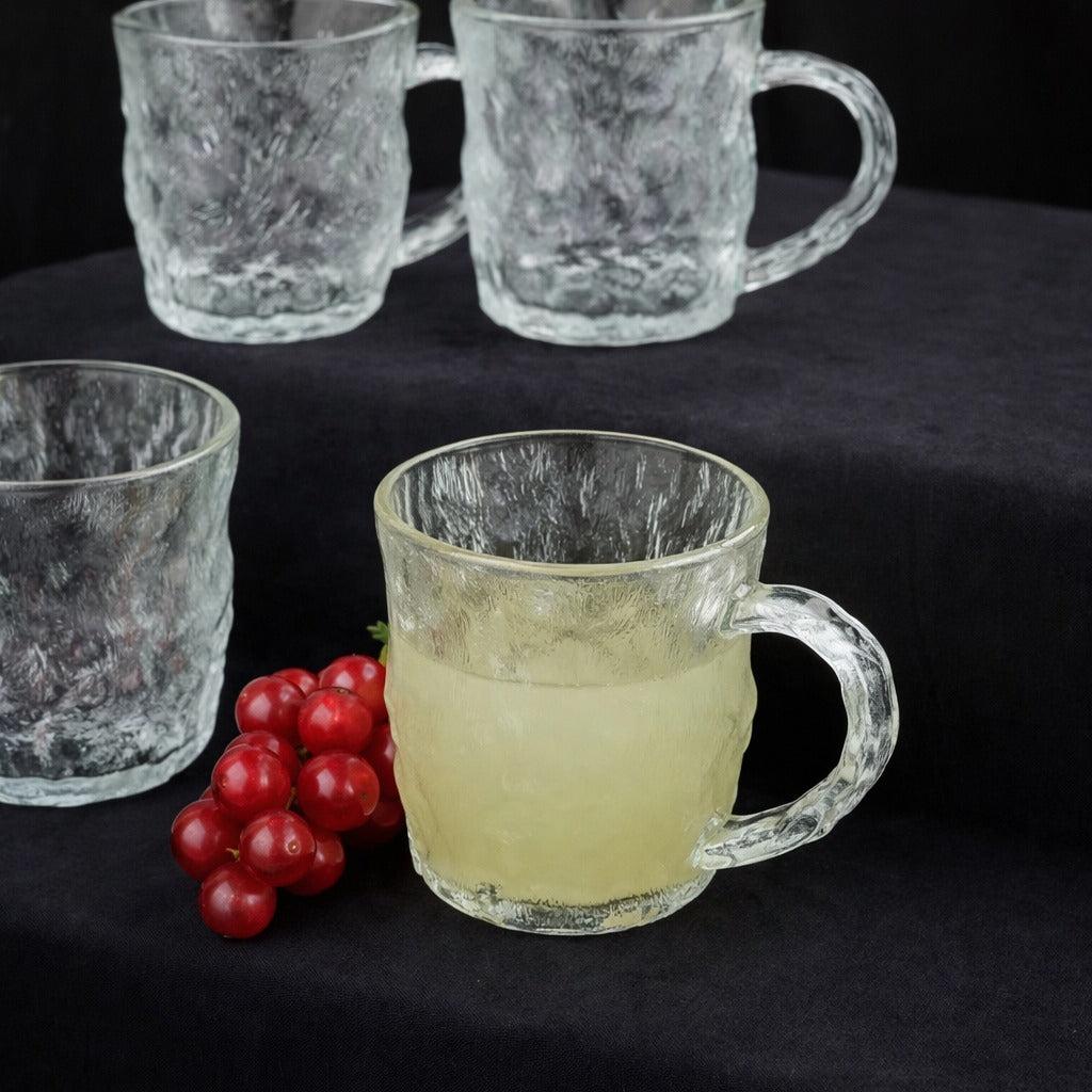 Japanese glacier glass mug set of 6 textured glass mugs Home Hatch PakistanJapanese glass mug setglacier glass mugs Pakistanglass mug set of 6textured glass mugsHome Hatch glasswaremodern tea mugs Pakistanglass coffee mugsminimalist glass mugskitchen glassware Pakistanserving mugs set