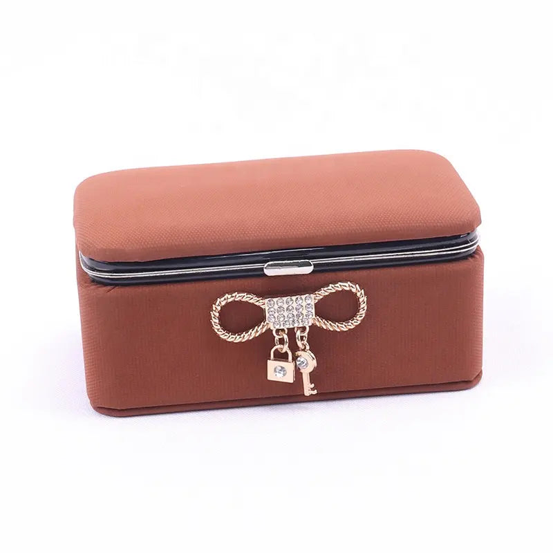 Mini Portable Leather Jewellery Organizer Box | Storage Box