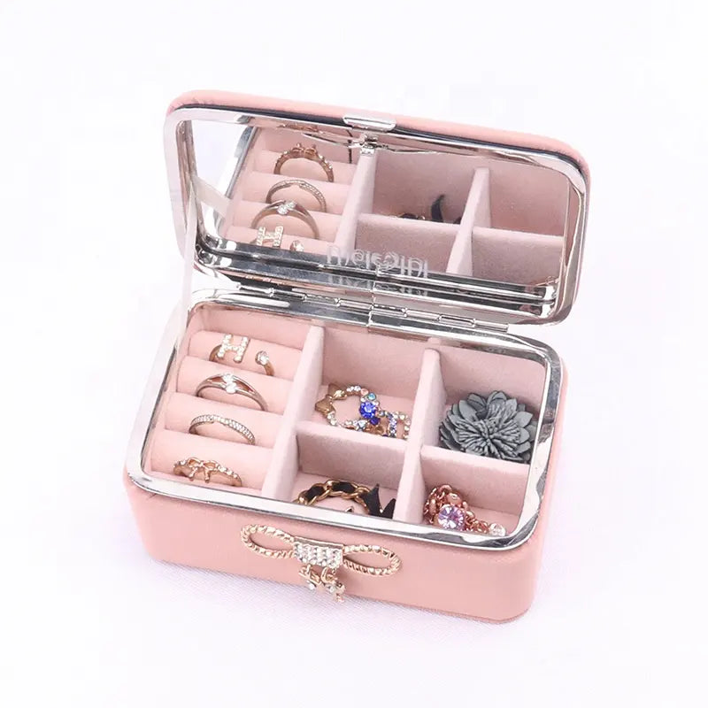 Mini Portable Leather Jewellery Organizer Box | Storage Box