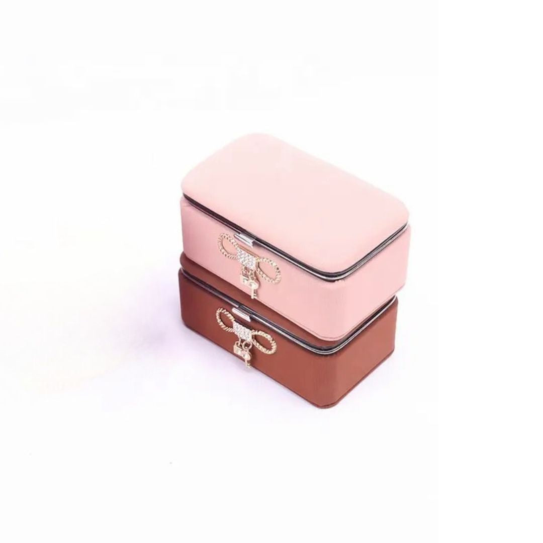 Mini Portable Leather Jewellery Organizer Box | Storage Box