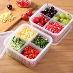 Kitchen Fridge Storage Box – 4-Grid Organizer