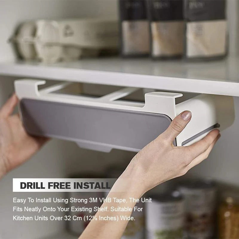 Under-shelf drawer spice rack – kitchen seasoning bottle organizer with sliding design