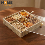 faux leather crocodile pattern dry fruit tray premium serving platter for snacks nuts – Pakistan